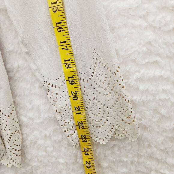 Kimono Krazy Kat Open Cardigan Beige Lace Boho Romantic Fairy Sueded Y2K Size L - Picture 8 of 14